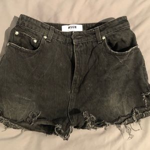 Italian black / charcoal jean shorts